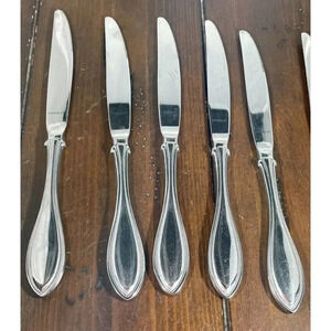 Oneida‎ Arbor American Harmony Stainless Dinner Knives Beaded USA Flatware 5